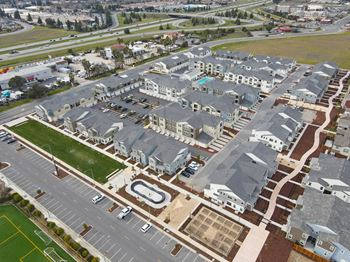 Drone image of community during day